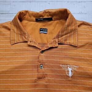 Nike Fit Dry Tiger Woods Robert Trent Jones Golf Shirt Men's XL Orange Stripe